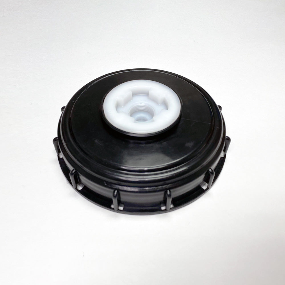 6" Black RMX Portable Tote Lid, with 2" Center NPT Bung
