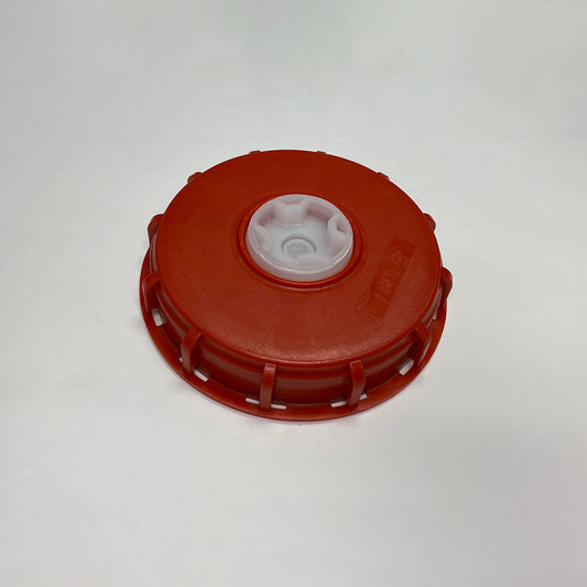6" Red RMX Portable Tote Lid, with 2" Center NPT Bung