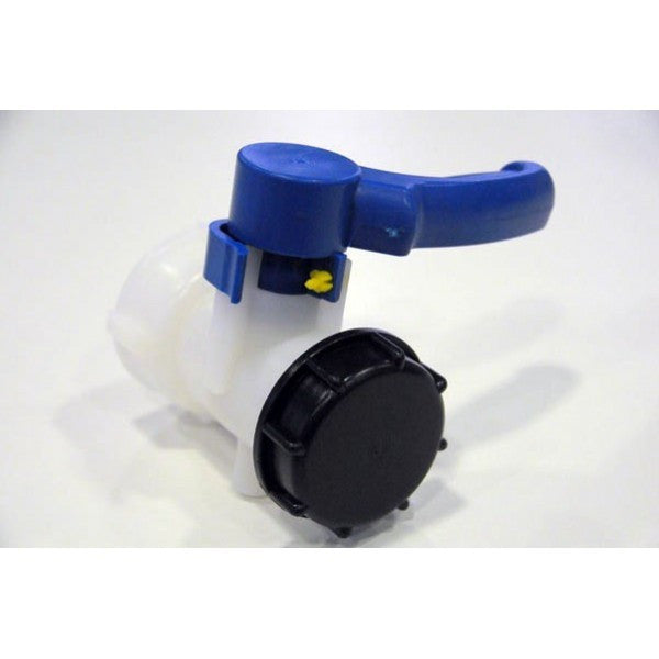 2" White Poly Butterfly IBC Tote Valve with NPT Threaded end
